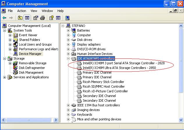 intel ich8 sata ahci